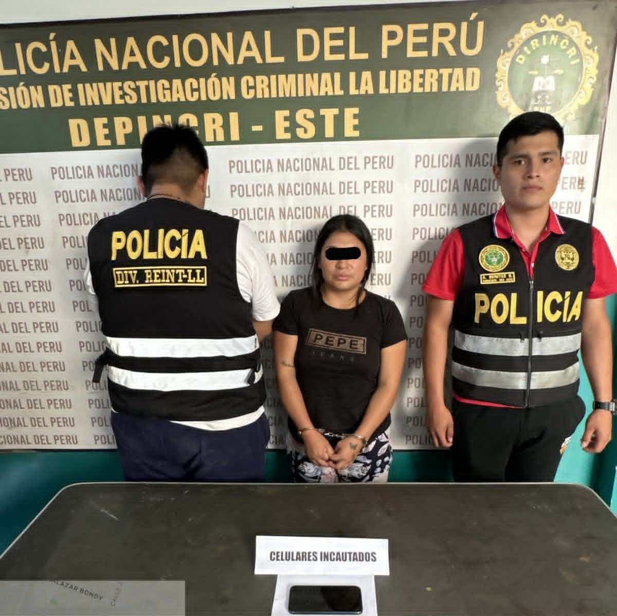 De acuerdo a versión policial, sería presunta integrante de la banda delincuencial “La Rebelión de los Herederos 2”.