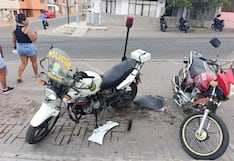 Arequipa: Conductor ebrio choca y daña dos motos policiales en Mollendo