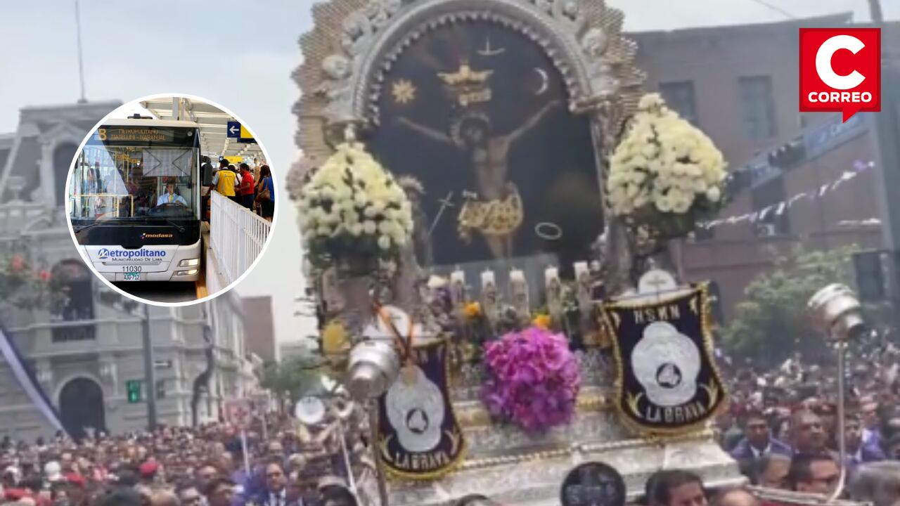 Desvíos del Metropolitano durante el cuarto recorrido del Señor de los Milagros.