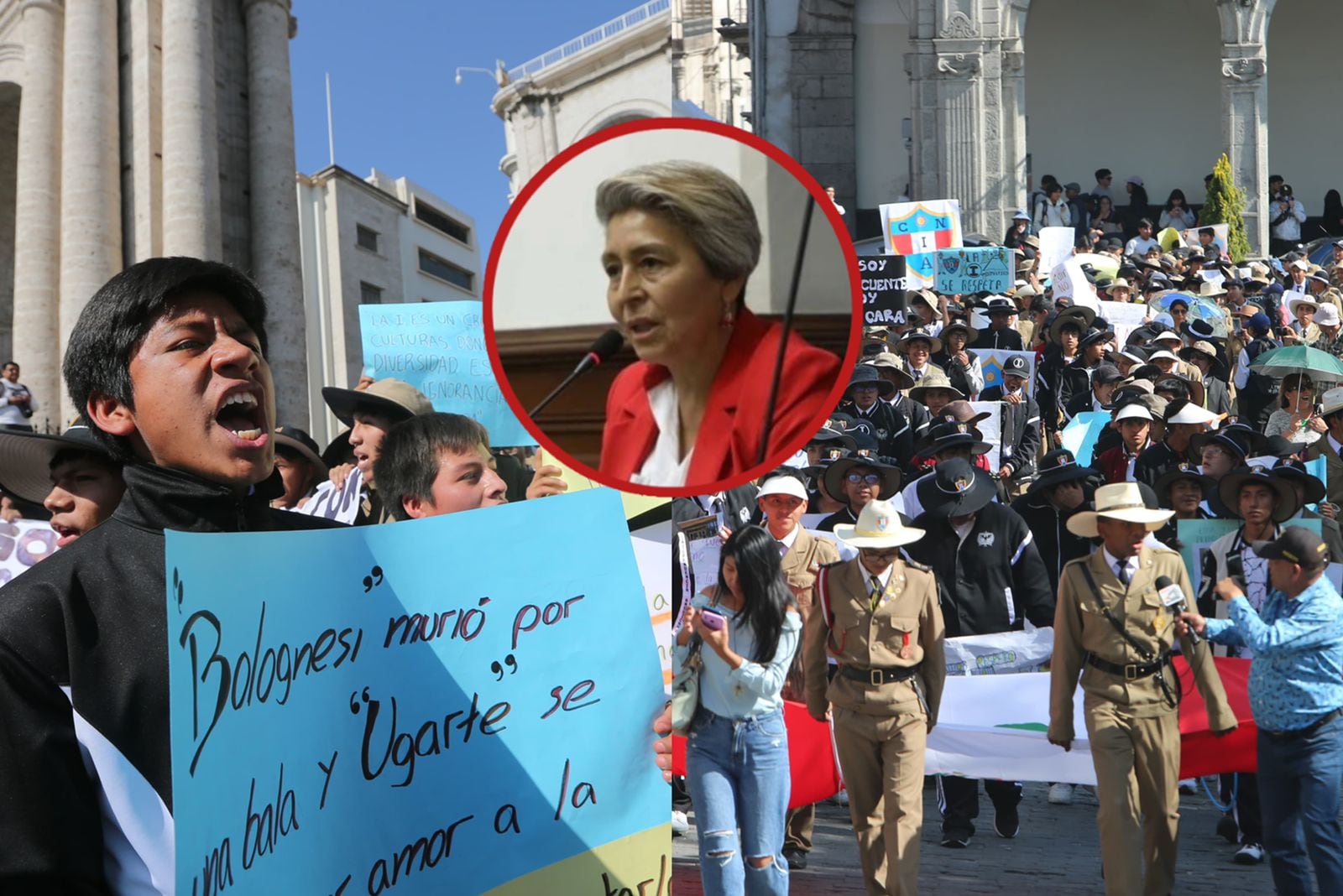 Estudiantes marcharon por las calles del centro de Arequipa. (FOTO: Leonardo Cuito)