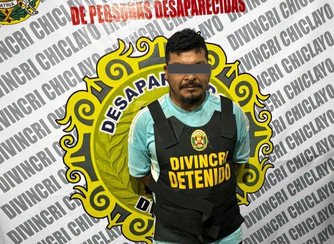 Permanece bajo custodia policial en la Divincri - Chiclayo. Le esperaría la pena más severa de cadena perpetua.