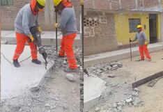 Lambayeque: Vecinos obligan a alcalde y contratista a corregir “error” en obra