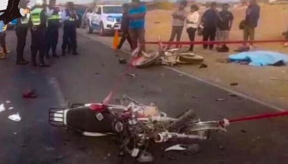 Motociclista falleció tras la colisión contra otra unidad menor. (Foto: Difusión)