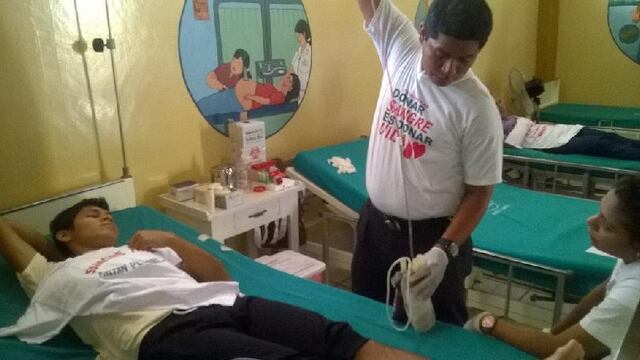 Masiva donación de sangre en posta médica de Moronacocha, Iquitos