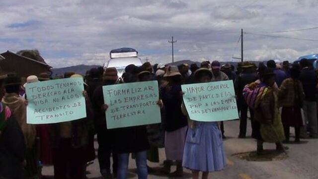 Protestan contra accidentes de tránsito en Huancané