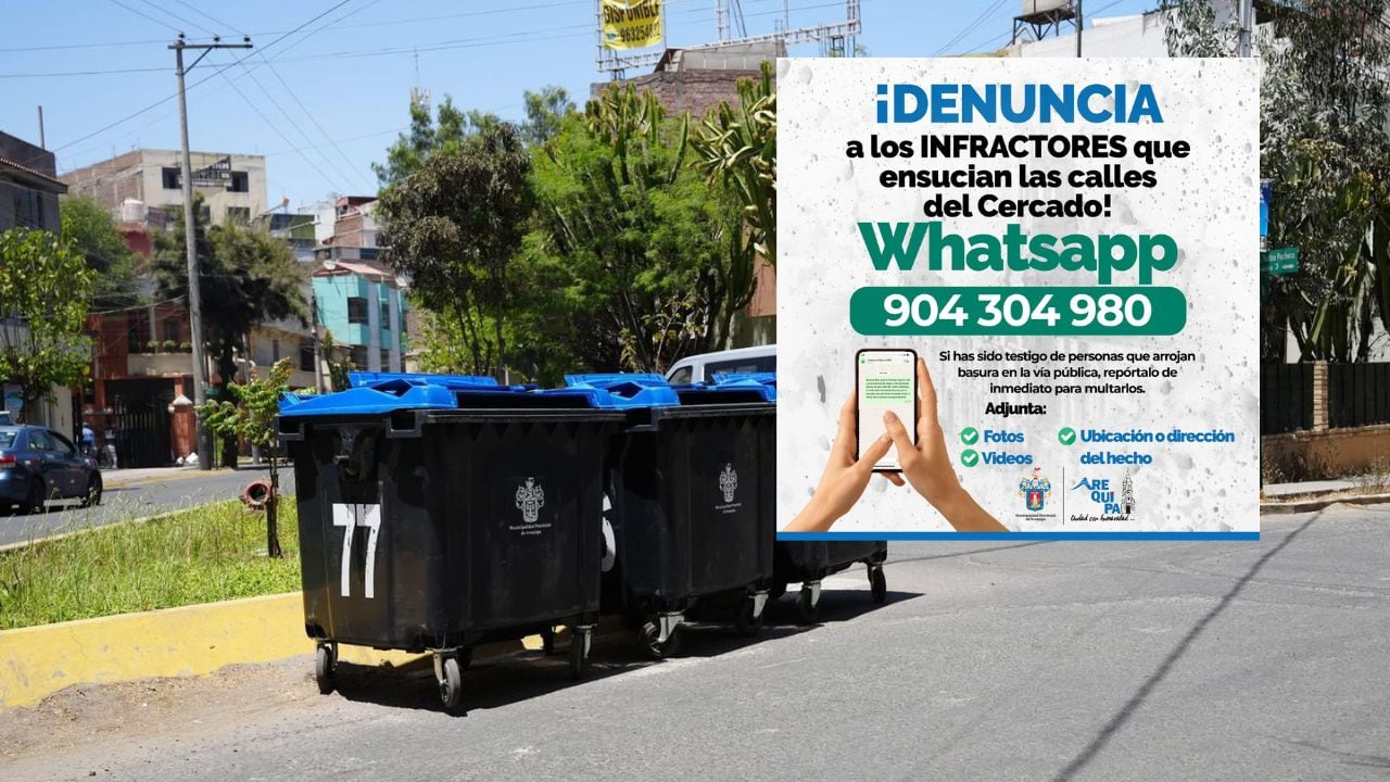 Arequipa: habilitan WhatsApp para denunciar y multar a quienes arrojen basura en la calle