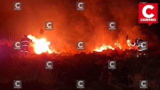 La Oroya: Incendio forestal afecta a empresas, viviendas y poste de alta tensión