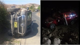 Dos camionetas se despistan y sufren fuertes volcaduras en la provincia de Palpa