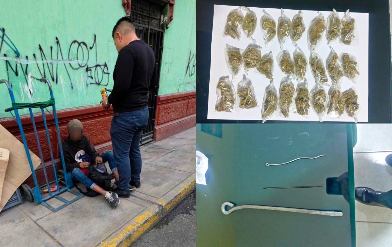 Capturan a alias "Ratón", presunto microcomercializador de drogas en el Cercado de Arequipa. Foto: PNP.