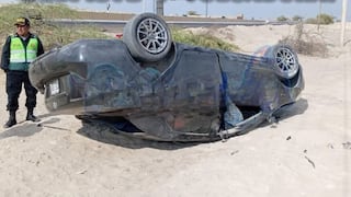 Pisco: se despista y sufre brutal volcadura por la carretera Panamericana Sur
