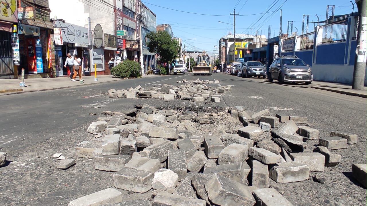Intervención en la avenida Jorge Chávez, Arequipa.