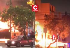 San Miguel: Voraz incendio en avenida Universitaria consume cochera de edificio residencial