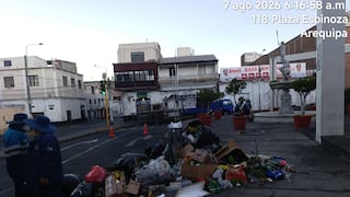 Arequipa: Plaza España amaneció con áreas verdes dañadas y basura tras concierto de partido político