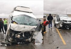 Puno: Dos muertos y varios heridos tras choque de dos vehículos en la vía Azángaro-Juliaca