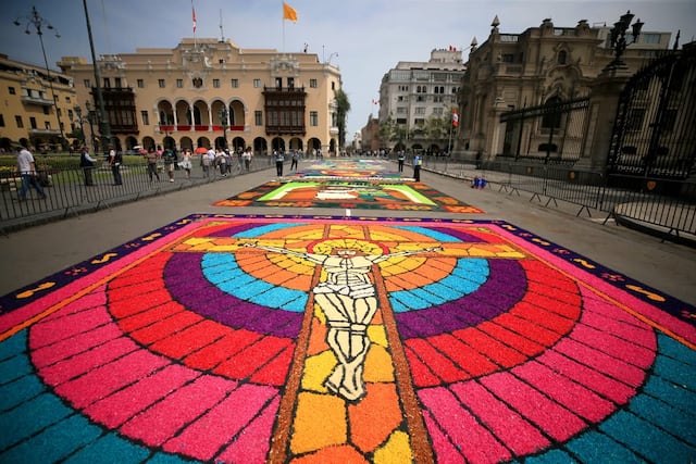 Lima celebró concurso de alfombras florales por Semana Santa (Fotos: César Bueno/GEC)