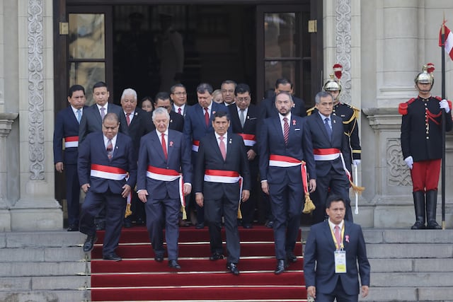 José María Balcázar salió de Palacio de Gobierno rumbo a la Catedral de Lima para participar en la misa y tedeum por Fiestas Patrias.