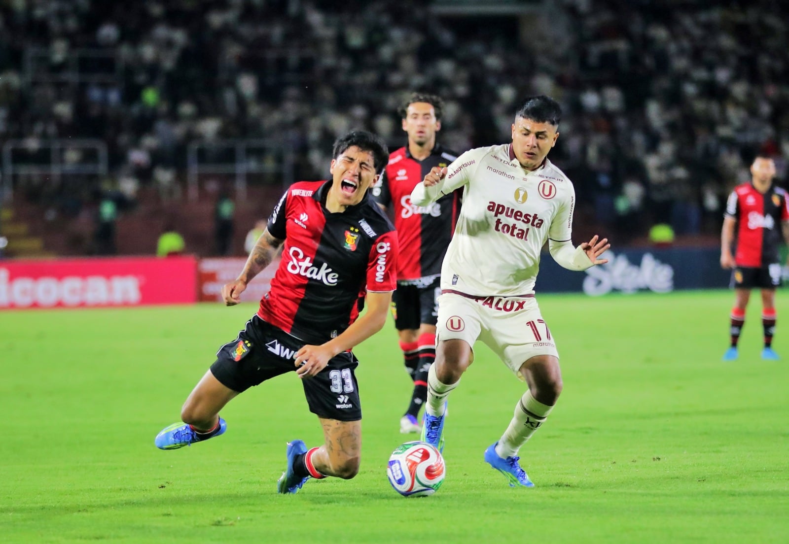 Partido del FBC Melgar que venció 2-1 a Universitario, por la fecha 11 del torneo Apertura de la Liga 1 2026. (Foto: Omar Cruz/@photo.gec)