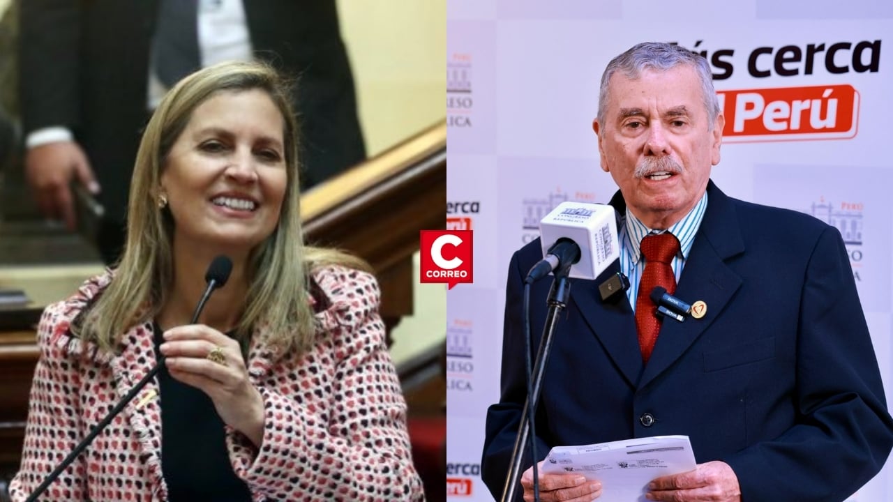 Rospigliosi rechaza rumores que ponen a Maricarmen Alva como posible presidenta tras salida de Jerí. Composición: Diario Correo.