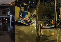 Villa El Salvador: familias son evacuadas en botes tras inundación de viviendas por lluvias