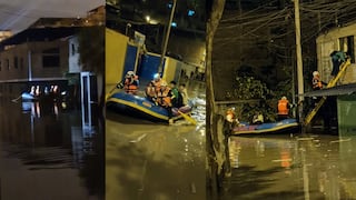 Villa El Salvador: familias son evacuadas en botes tras inundación de viviendas por lluvias