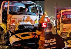 Puente Piedra: fuerte choque entre furgoneta y tráiler deja a conductor y copiloto con graves fracturas