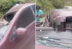 Roca cae sobre auto en la Carretera Central y deja un fallecido en San Rafael