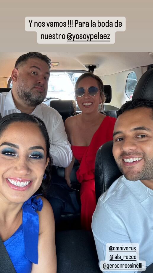 Javier Masías y Nelly Rossinelli camino a la boda de José Peláez.