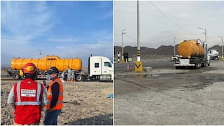 Derrame de ácido sulfúrico en peaje de Nasca provoca alerta