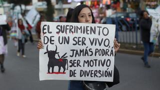 Colectivo antitaurino marcha en Cusco pidiendo la abolición de las corridas de toros (FOTOS)