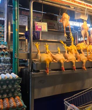 Kilo de pollo desde 8.50 soles en el mercado Metropolitano, en Arequipa. (Foto: Yunsu Pariapaza/@photo.gec)