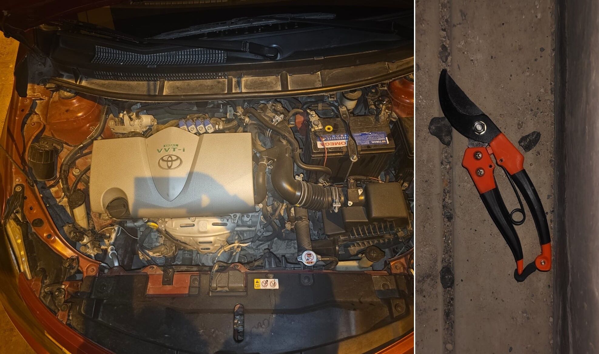 Junto al taxi se halló las herramientas que emplearon los presuntos delincuentes