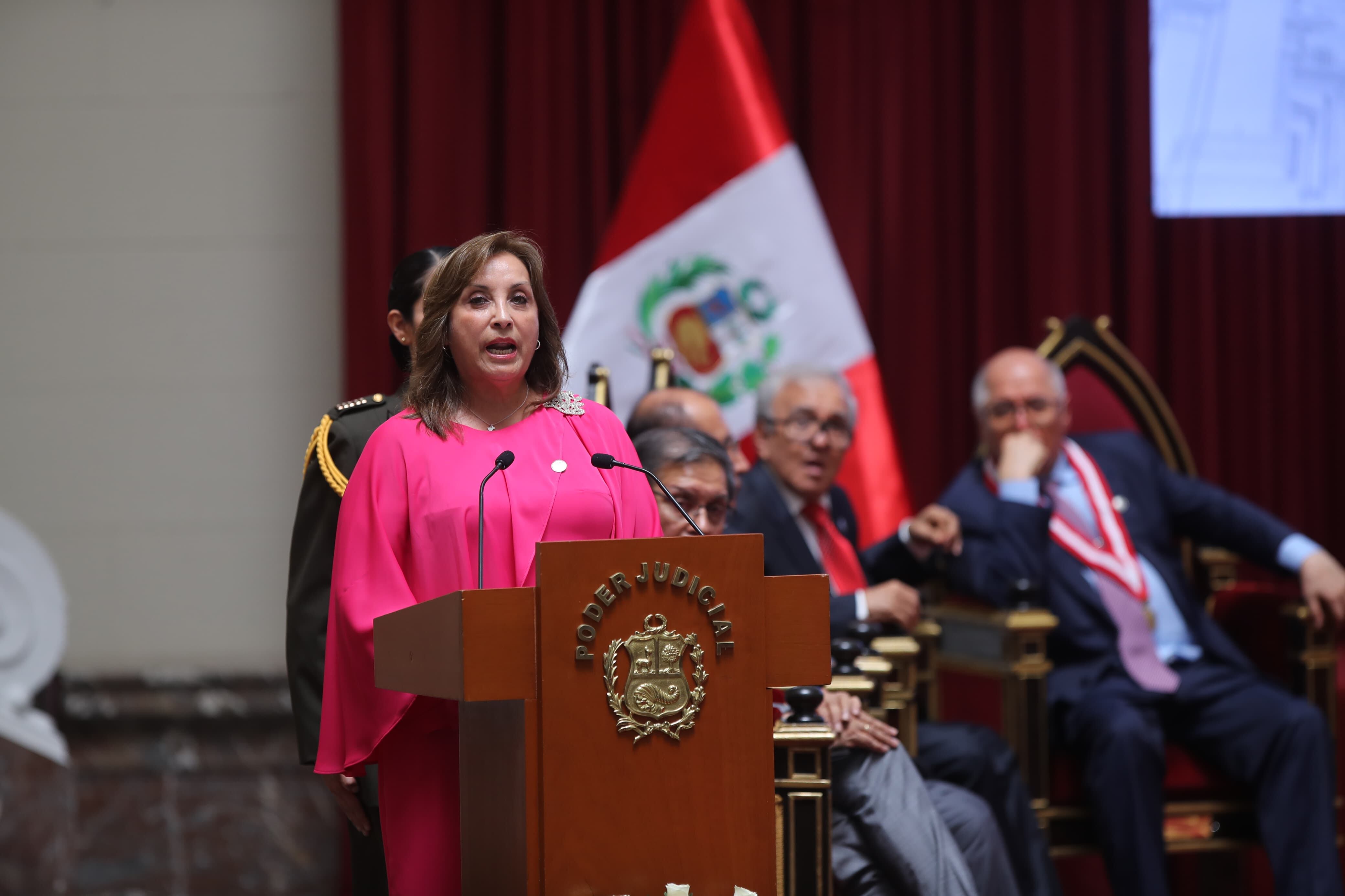 Dina Boluarte participó en ceremonia por el Bicentenario de Instalación de la Corte Suprema de Justicia. (Foto: Antonio Melgarejo/ @photo.gec)