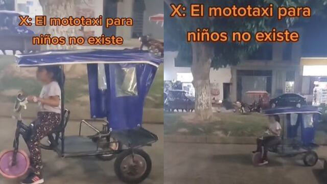 Niña es la sensación de TikTok por manejar un mototaxi a su medida