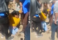Piura: Madre e hijo son rescatados tras caer a un buzón
