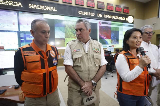 Keiko Fujimori anuncia despliegue de ministros por lluvias y suspensión de vuelos en Tacna (Foto: Mario Zapata/GEC)
