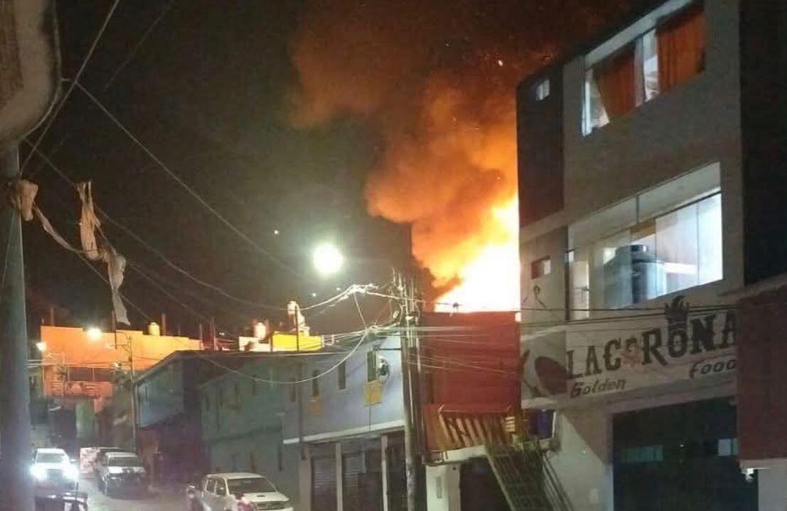 Incendio en el sector de Secocha. Foto: difusión.
