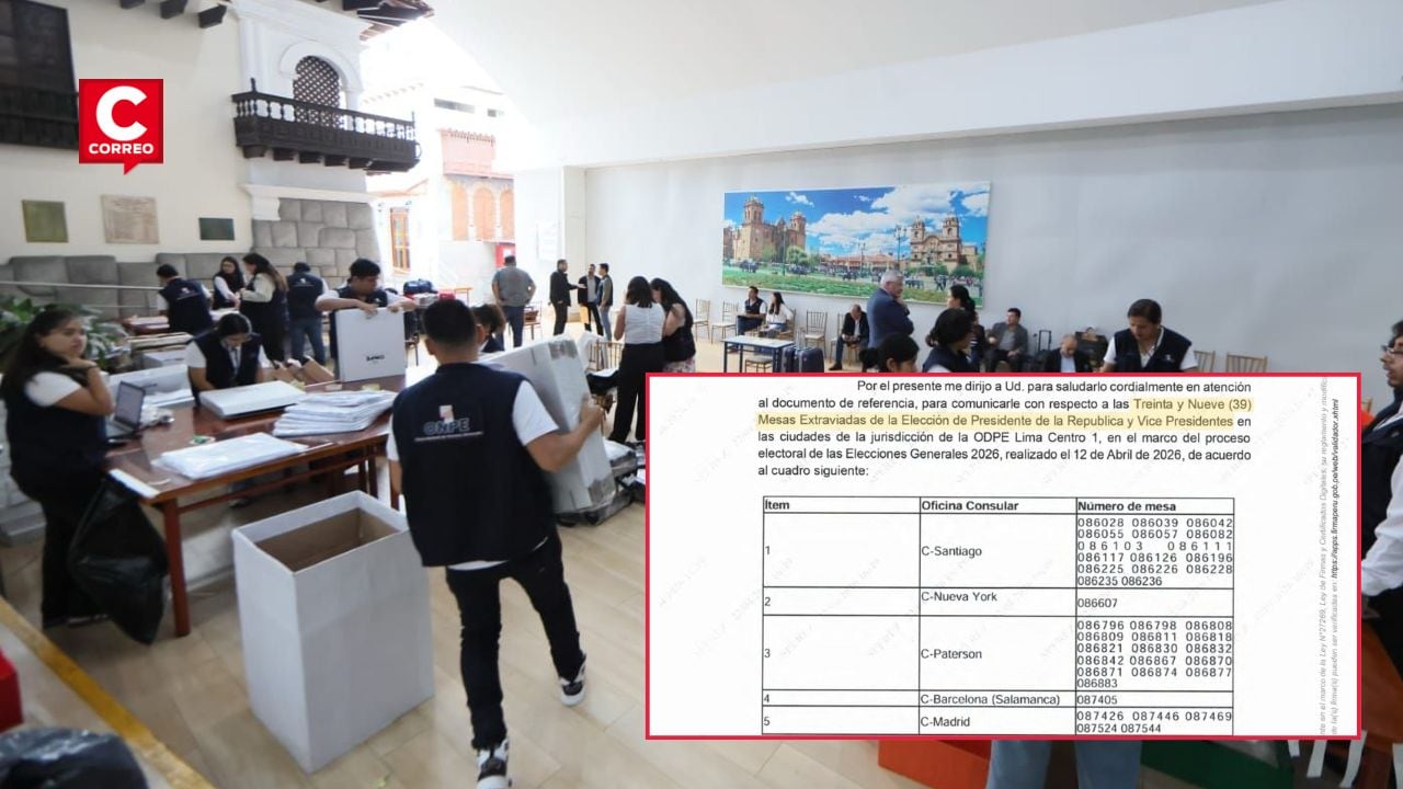 La ODPE Lima Centro 1 recibiendo actas electorales del extranjero, el pasado 14 de abril.
