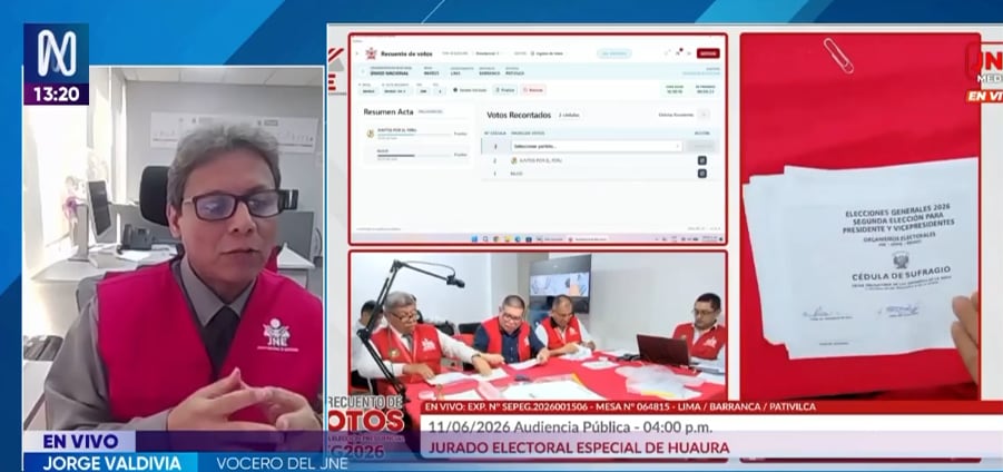 Vocero del organismo electoral explicó que este procedimiento solo procede en casos específicos relacionados con actas observadas. FOTO: CAPTURA CANAL N.