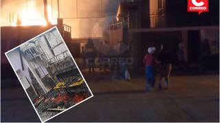 Huancayo: Cinco escapan de fuego que arrasó con 40 camas en carpintería y 2 minidepartamentos 