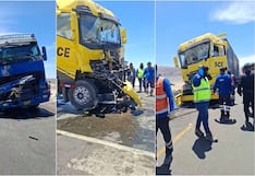 Nasca: brutal choque entre tres camiones tráiler en la panamericana sur