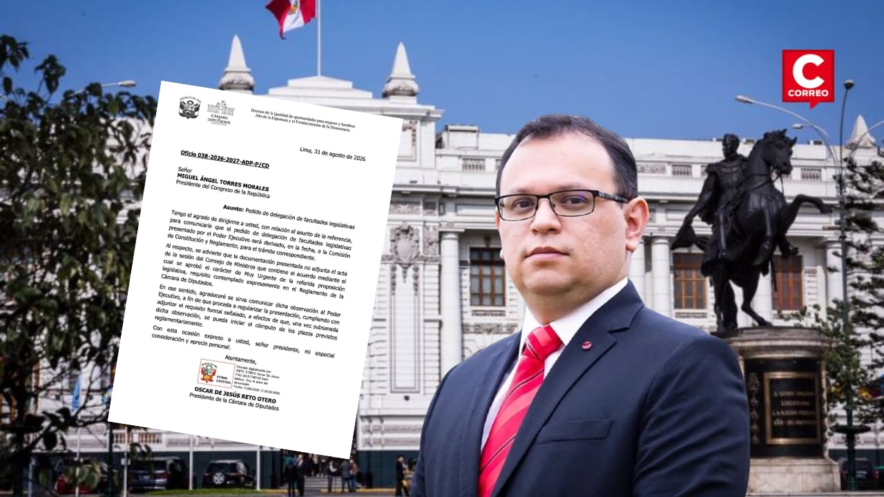 Marco Vinelli descarta nuevo pedido de facultades y afirma que la Cámara de Diputados decidirá cuántos puntos aprueba. Composición: Diario Correo.