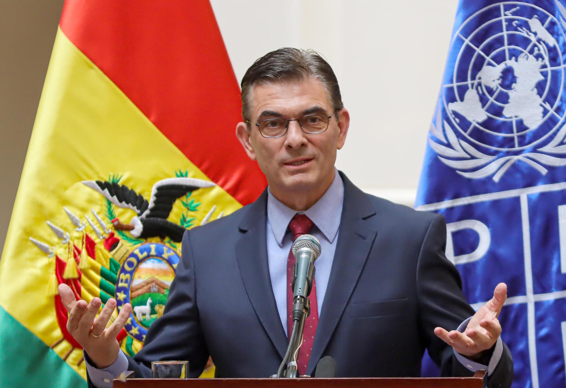 El presidente de Bolivia, Rodrigo Paz, habla durante un acto en la Casa Grande del Pueblo en La Paz. (EFE/ Presidencia de Bolivia).