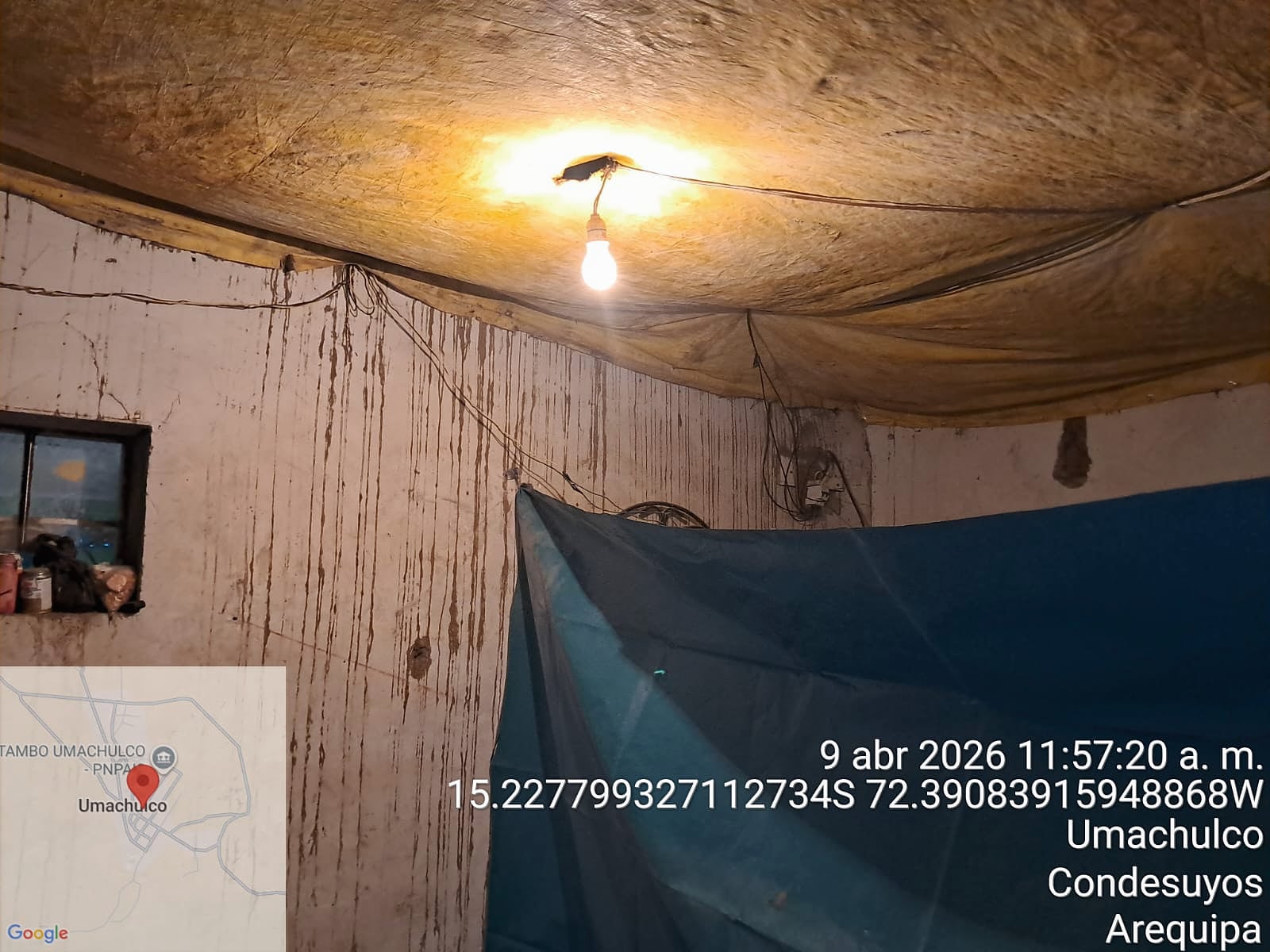 Viviendas afectadas en Condesuyos por lluvias en Arequipa. Foto: COER Arequipa.