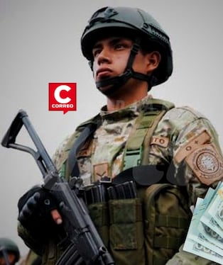 Ministro de Defensa anuncia incremento del 50 % para jóvenes del servicio militar desde junio. Composición: Diario Correo.