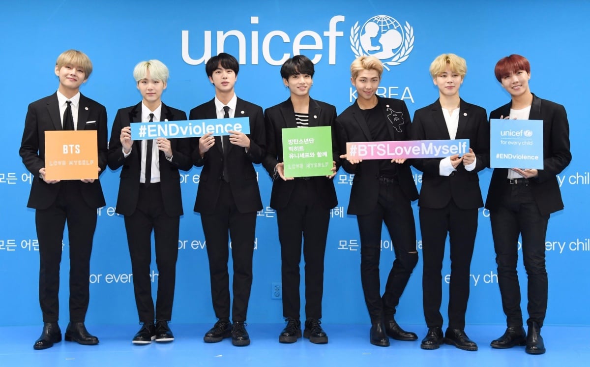 BTS y las causas sociales: En 2017, el grupo lanzó Love Myself, una campaña desarrollada junto con Unicef que promueve el amor propio y combate la violencia contra niños y adolescentes. (Foto: Unicef Korea)