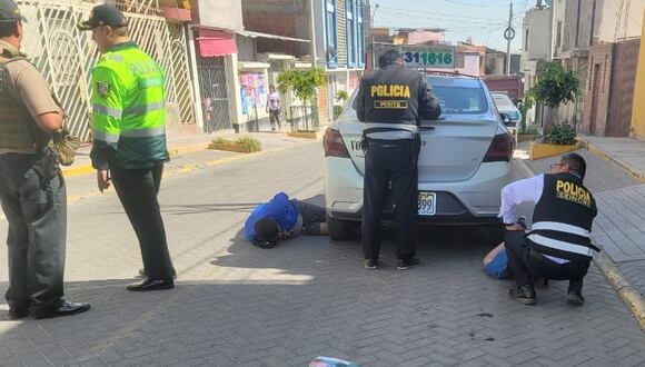 Intervención policial en el distrito de Paucarpata. Foto: difusión.