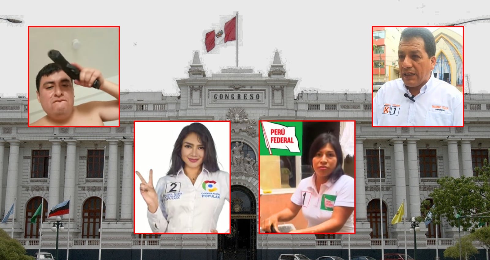 Candidatos entre denuncias y condenas que buscan llegar al Congreso. Foto: Composición GEC.