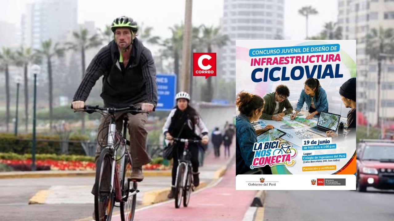 Universitarios podrán participar en concurso del MTC para diseñar ciclovías en ciudades del Perú. Composición: Diario Correo.