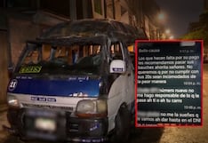 Extorsionadores queman combi con conductor adentro en Santa Anita por negarse a pagar cupos