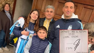 Un niño hizo firmar a Lionel Scaloni un “contrato” para que dirija a Argentina hasta el Mundial 2030